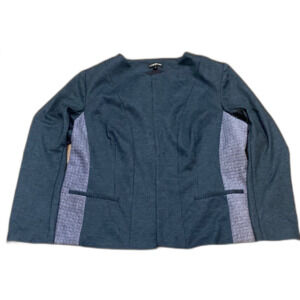 Lane Bryant Blue Blazer Modern Office Business Casual Quilted Design